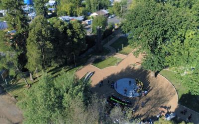 Alcalde ESteban Krause y vecinos inauguran la nueva plaza de El Peral