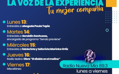 Programación «La voz de la experiencia, tu mejor compañía» para esta semana