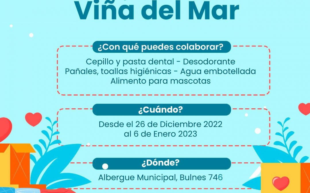 Hasta el 6 de enero se podrán donar elementos para damnificados en Viña del Mar