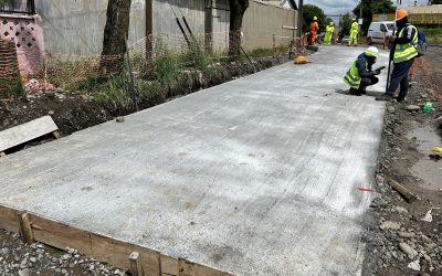 Pavimentación del ingreso a Villa Galilea comienza a tomar forma